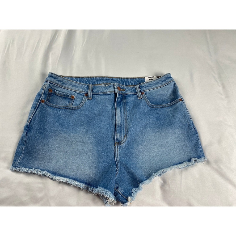 PINK Victoria's Secret Cut Off Shorts Womens 16 Light Blue NWT Frayed Denim